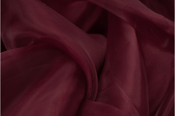 Тюль органза TOO-9254 бордовая