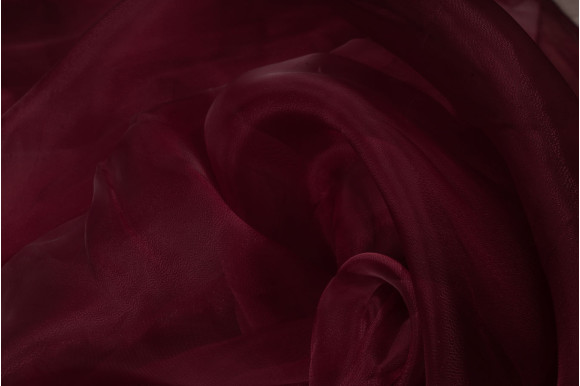 Тюль органза TOO-9254 бордовая