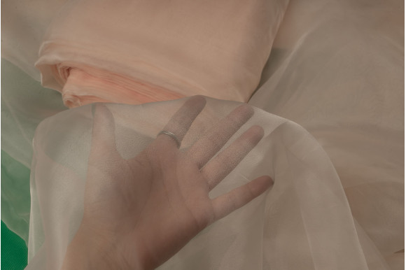 Тюль органза TOO-9256 пудрова Тюль органза TOO-9256 пудрова