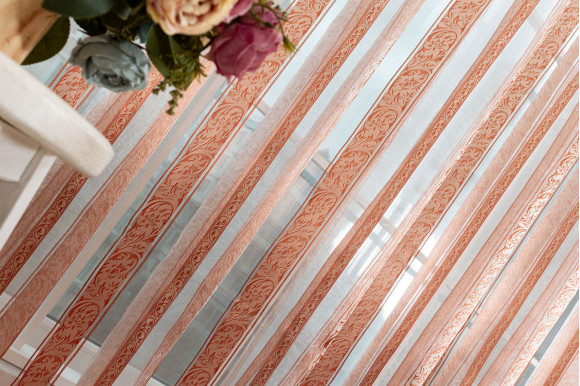 Тюль органза арабеска с полосками TOA-9260