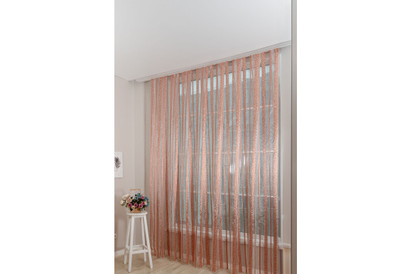 Тюль органза арабеска с полосками TOA-9260