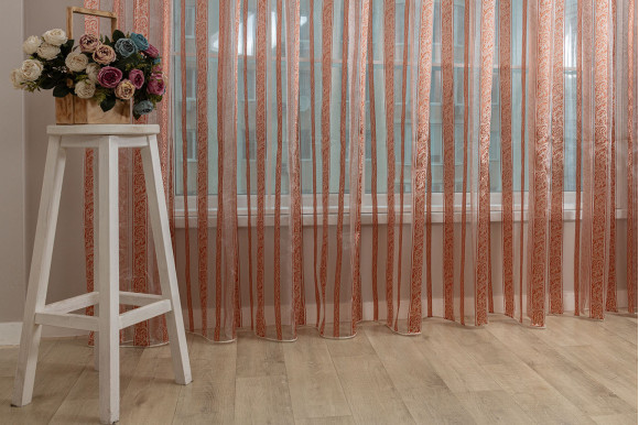 Тюль органза арабеска с полосками TOA-9260