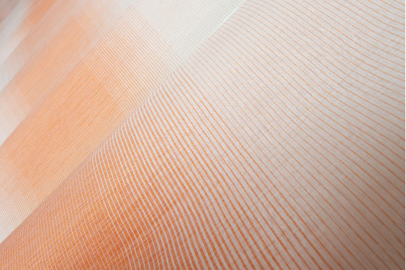 Тюль лен градиент оранжевый TLG-9263