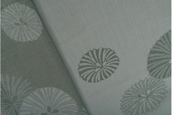 Готові штори кругла квітка сірий/хакі GS-9265 2,25м/3*1,6м