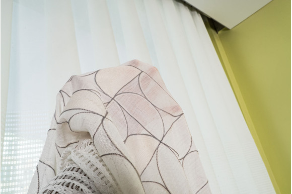 Тюль лен с вышивкой Alona TSL-9285 бело-серый Тюль лен с вышивкой Alona TSL-9285 бело-серый