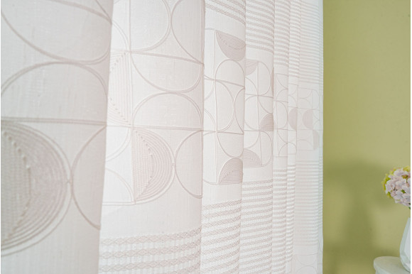 Тюль льон з вишивкою Alona TSL-9286 біло-молочний Тюль льон з вишивкою Alona TSL-9286 біло-молочний