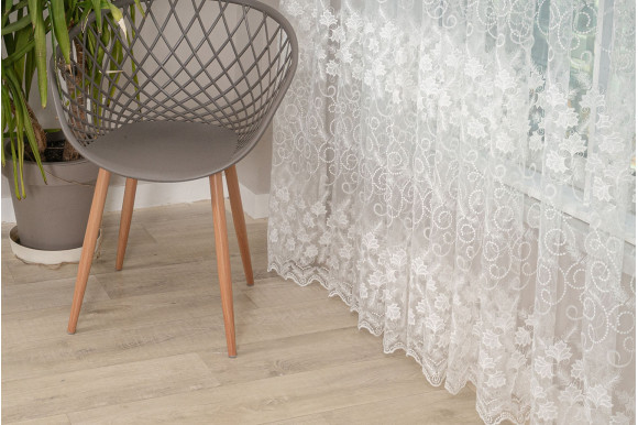 Готовый тюль фатин белый Z0512 GT-9300 2,31м/4,4м