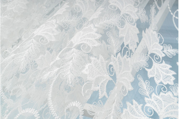 Готовый тюль фатин белый Z0512 GT-9300 2,31м/4,4м