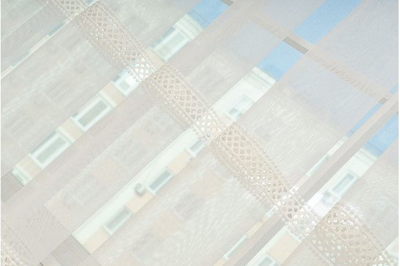 Тюль бамбук с вышивкой Wella TBV-9303 молочный