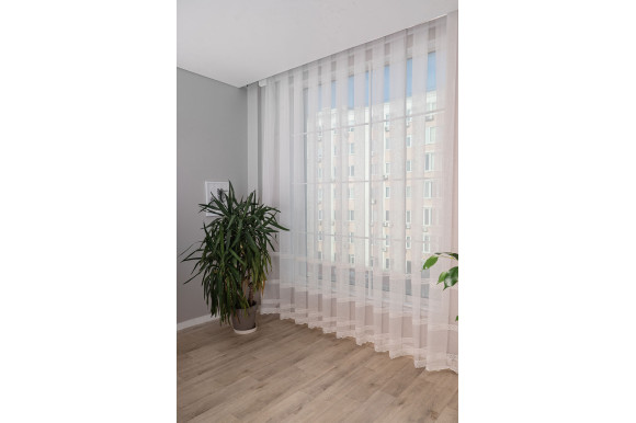 Тюль бамбук с вышивкой Wella TBV-9303 молочный