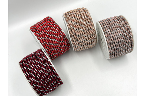 Шнур декоративный SHD-9307 с люрексом 3 мм