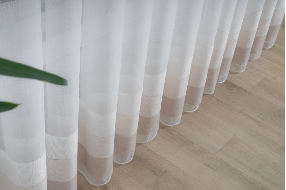 Тюль бамбук смужки Avant TBS-9323 бежевий