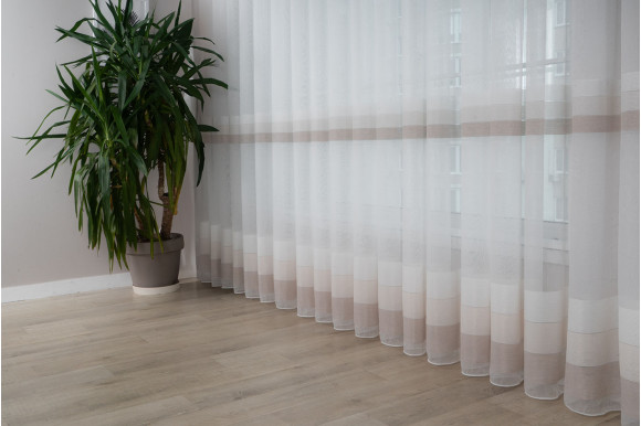Тюль бамбук смужки Avant TBS-9323 бежевий