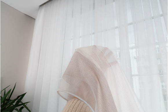 Тюль бамбук смужки Avant TBS-9323 бежевий