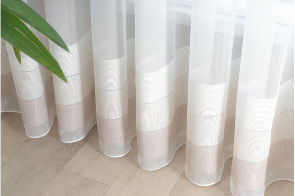 Тюль бамбук смужки Avant TBS-9323 бежевий