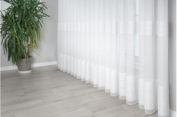 Тюль бамбук смужки Avant TBS-9324 білий Тюль бамбук смужки Avant TBS-9324 білий