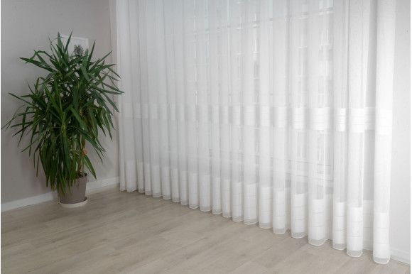 Тюль бамбук смужки Avant TBS-9324 білий Тюль бамбук смужки Avant TBS-9324 білий