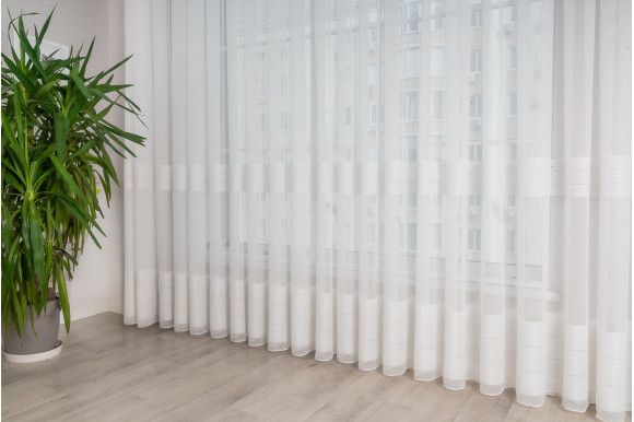Тюль бамбук смужки Avant TBS-9325 молочний Тюль бамбук смужки Avant TBS-9325 молочний
