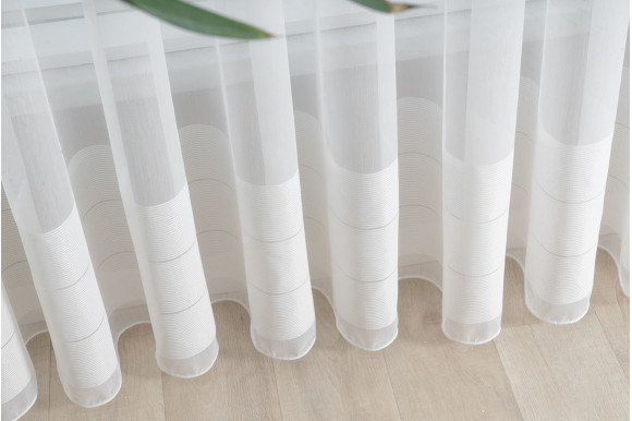 Тюль бамбук смужки Avant TBS-9325 молочний