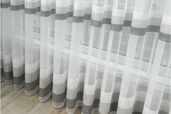 Тюль бамбук смужки Avant TBS-9326 сірий