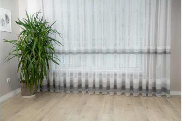 Тюль бамбук смужки Avant TBS-9326 сірий