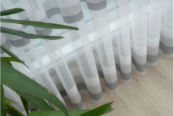 Тюль бамбук смужки Avant TBS-9326 сірий