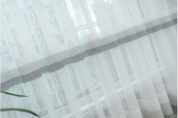 Тюль бамбук смужки Avant TBS-9326 сірий