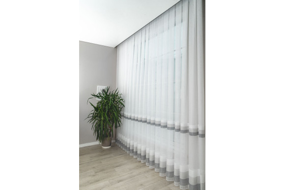 Тюль бамбук смужки Avant TBS-9326 сірий