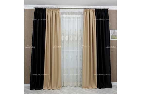 Шторы блэкаут Matteo FT-9335 черный