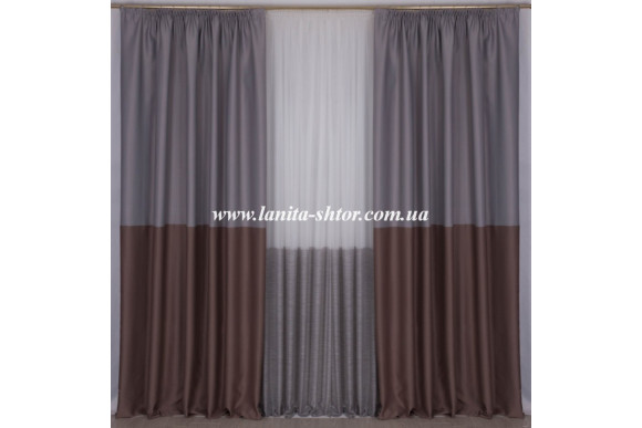 Шторы блэкаут MatteoFT-9336 серый