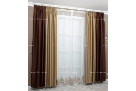 Штори блекаут Matteo FT-9350 темно-коричневий Штори блекаут Matteo FT-9350 темно-коричневий