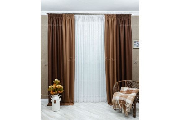 Штори блекаут Matteo FT-9350 темно-коричневий Штори блекаут Matteo FT-9350 темно-коричневий