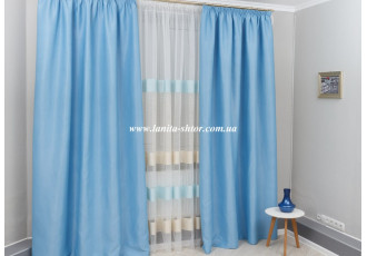 Штори блекаут Matteo FT-9351 блакитний