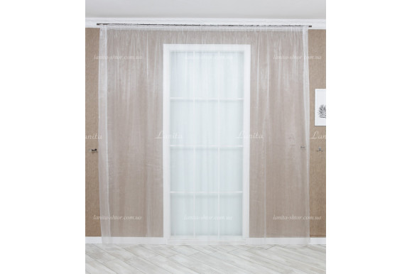 Тюль рогожка молочная отрез 4,5 метра