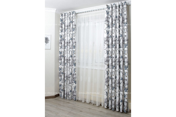 Тюль французский фатин c вышивкою Azzaro TFV-1743 отрез 3,6 метри