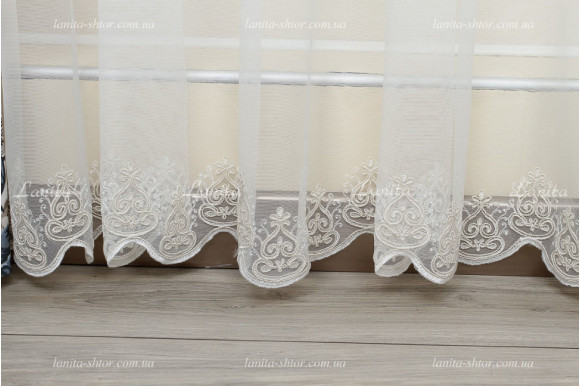 Тюль французский фатин c вышивкою Azzaro TFV-1743 отрез 3,6 метри