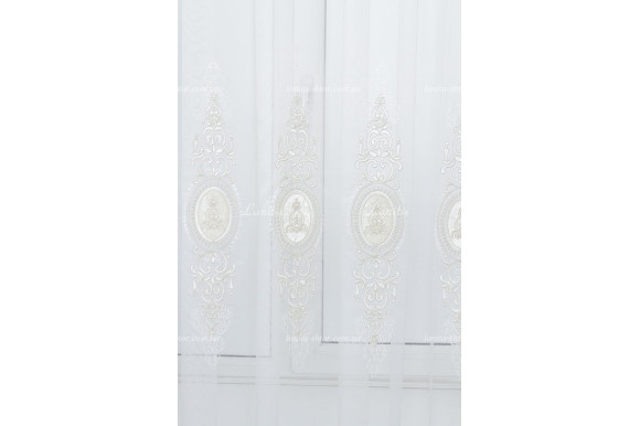 Тюль французский фатин c вышивкою Azzaro TFV-1743 отрез 3,6 метри