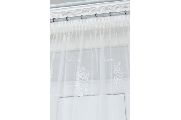 Тюль французский фатин c вышивкою Azzaro TFV-1743 отрез 3,6 метри