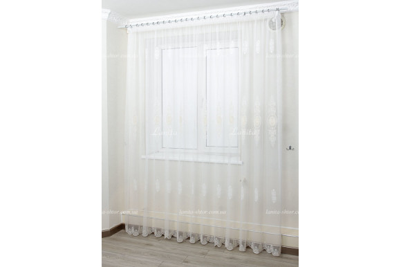 Тюль французский фатин c вышивкою Azzaro TFV-1743 отрез 3,6 метри