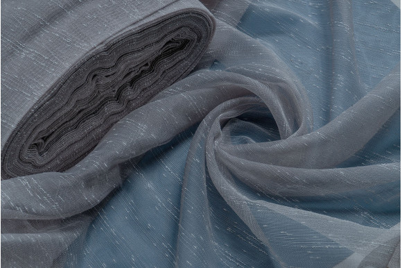 Тюль микросетка лен Baska TSL-9376 серый