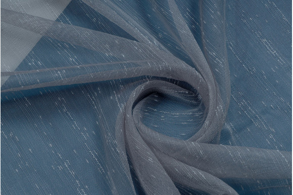 Тюль микросетка лен Baska TSL-9376 серый