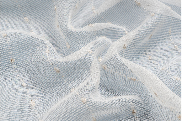 Тюль лён сетка Demax TSL-9378 молочный с люрексом