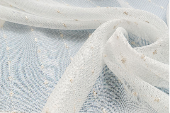 Тюль лён сетка Demax TSL-9378 молочный с люрексом