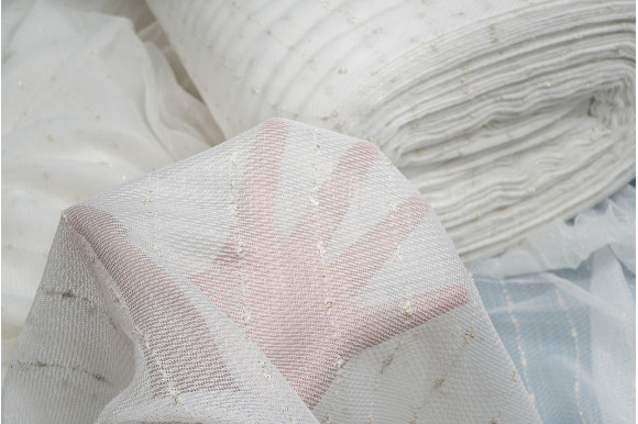 Тюль лён сетка Demax TSL-9378 молочный с люрексом