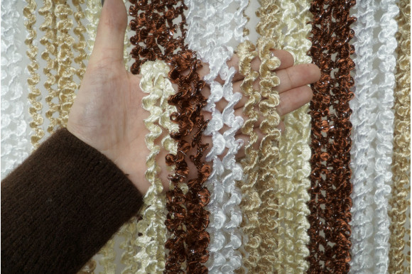 Штори-нитки веселка спіраль з люрексом SNC-9401