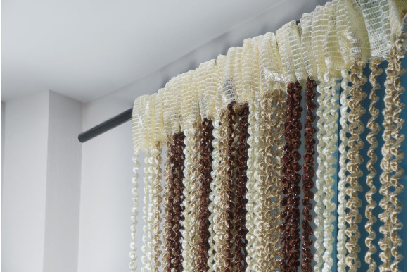 Штори-нитки веселка спіраль з люрексом SNC-9406