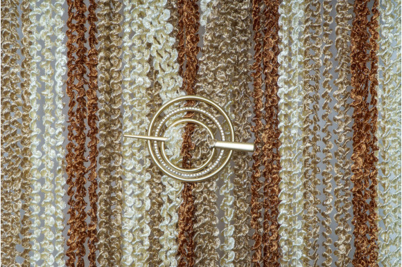 Штори-нитки веселка спіраль з люрексом SNC-9408