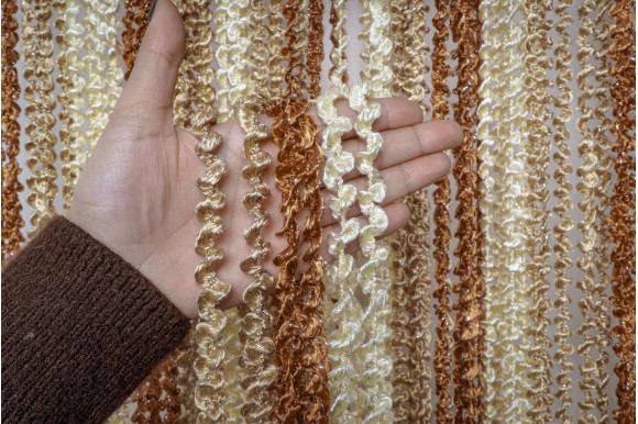 Штори-нитки веселка спіраль з люрексом SNC-9408