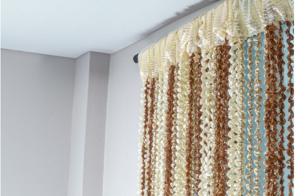 Штори-нитки веселка спіраль з люрексом SNC-9408
