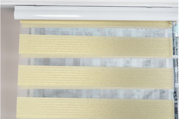 Рулонные шторы День-Ночь RSH-9438 0,8м*1,5м светло-золотистый